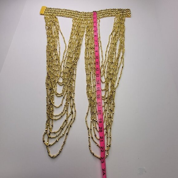 STATEMENT Gold Multilayered Necklace Halloween Bellydance Pride Parades - Picture 11 of 12